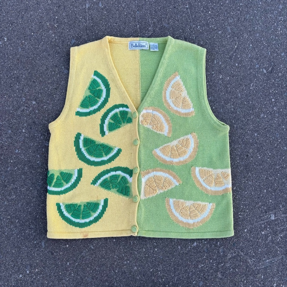 Vintage lemon lime sweater vest